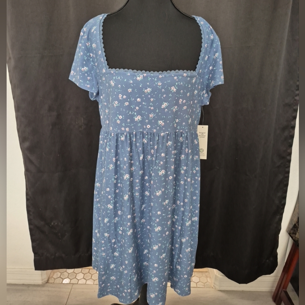 No Boundaries Blue Floral Dress